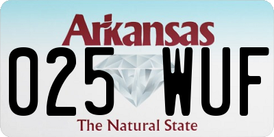 AR license plate 025WUF