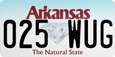 AR license plate 025WUG