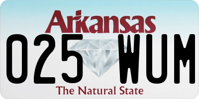 AR license plate 025WUM