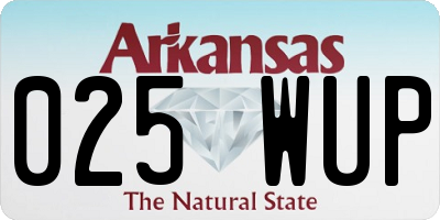AR license plate 025WUP
