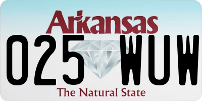 AR license plate 025WUW