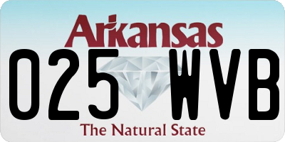 AR license plate 025WVB