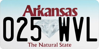 AR license plate 025WVL