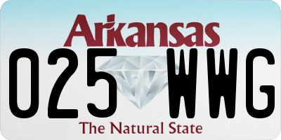 AR license plate 025WWG