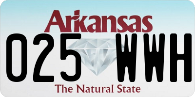 AR license plate 025WWH