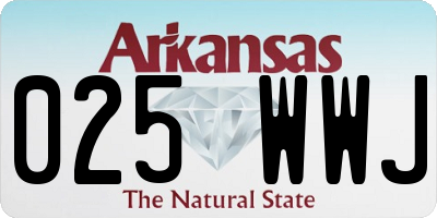 AR license plate 025WWJ