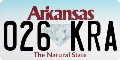 AR license plate 026KRA