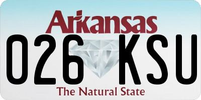 AR license plate 026KSU
