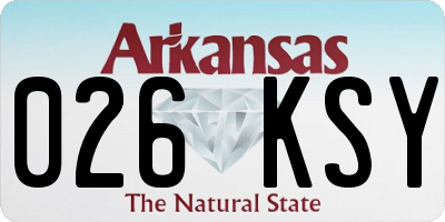 AR license plate 026KSY