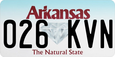 AR license plate 026KVN