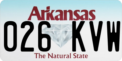 AR license plate 026KVW