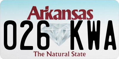 AR license plate 026KWA