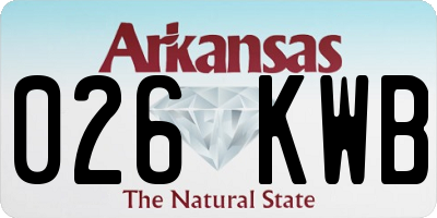 AR license plate 026KWB