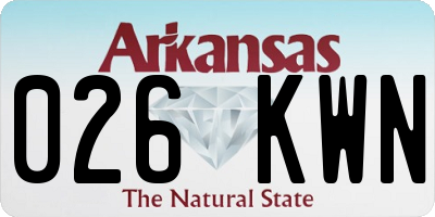AR license plate 026KWN