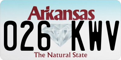 AR license plate 026KWV