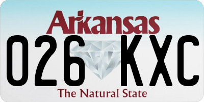 AR license plate 026KXC