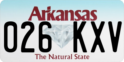 AR license plate 026KXV
