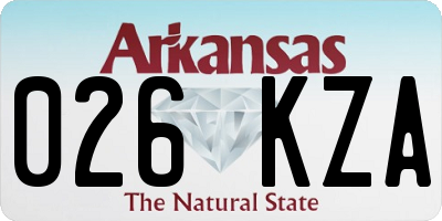 AR license plate 026KZA