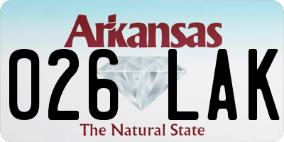 AR license plate 026LAK