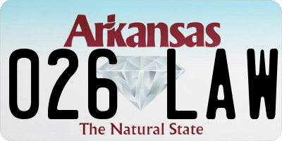 AR license plate 026LAW
