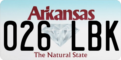 AR license plate 026LBK