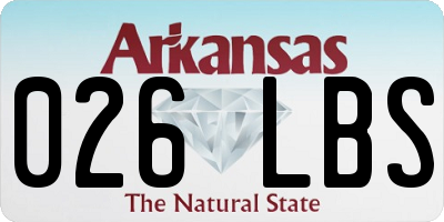 AR license plate 026LBS