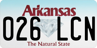 AR license plate 026LCN