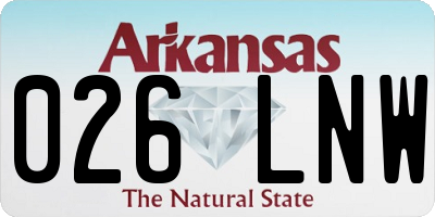 AR license plate 026LNW