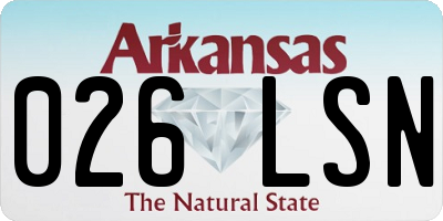 AR license plate 026LSN