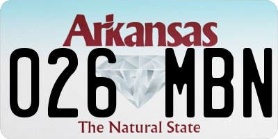 AR license plate 026MBN