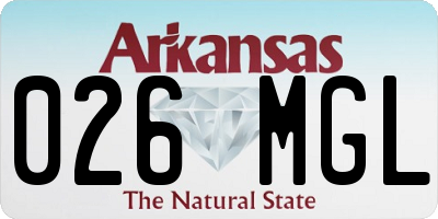 AR license plate 026MGL