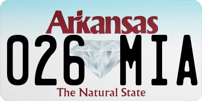 AR license plate 026MIA