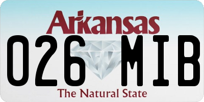 AR license plate 026MIB