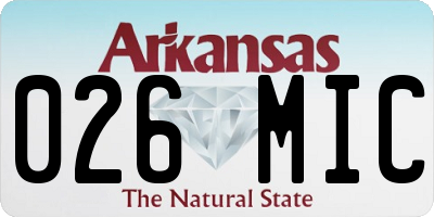 AR license plate 026MIC