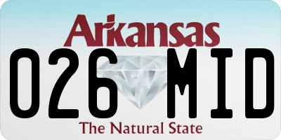 AR license plate 026MID