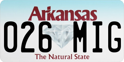 AR license plate 026MIG