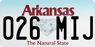 AR license plate 026MIJ