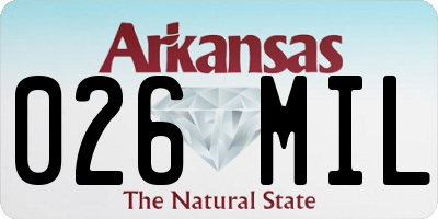 AR license plate 026MIL