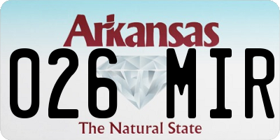 AR license plate 026MIR