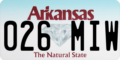 AR license plate 026MIW