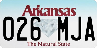 AR license plate 026MJA