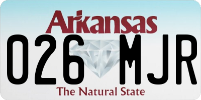 AR license plate 026MJR