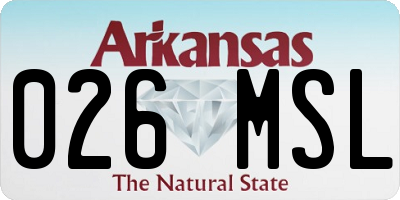 AR license plate 026MSL