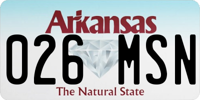 AR license plate 026MSN