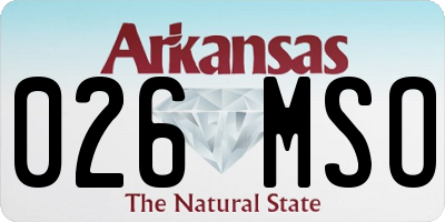 AR license plate 026MSO