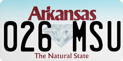 AR license plate 026MSU