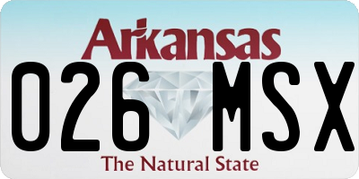 AR license plate 026MSX