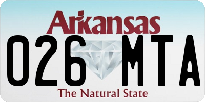 AR license plate 026MTA