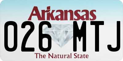 AR license plate 026MTJ