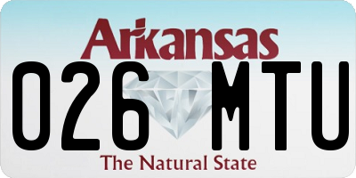AR license plate 026MTU